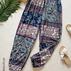patchwork flowy pants